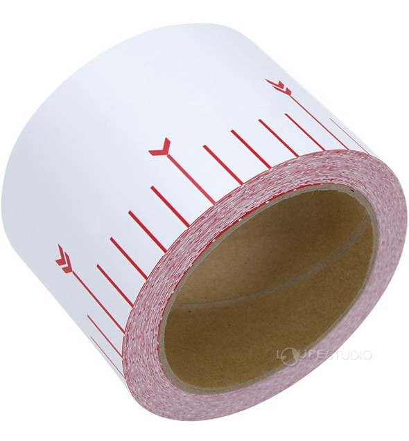 貼付ロッド 合成紙製 75mm×25m 赤白30cm間隔 