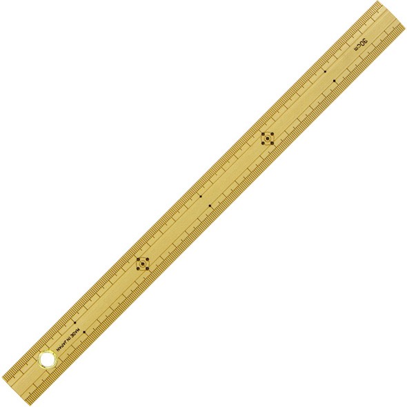 竹製ものさし 30cm 上下段1mmピッチハトメ付 