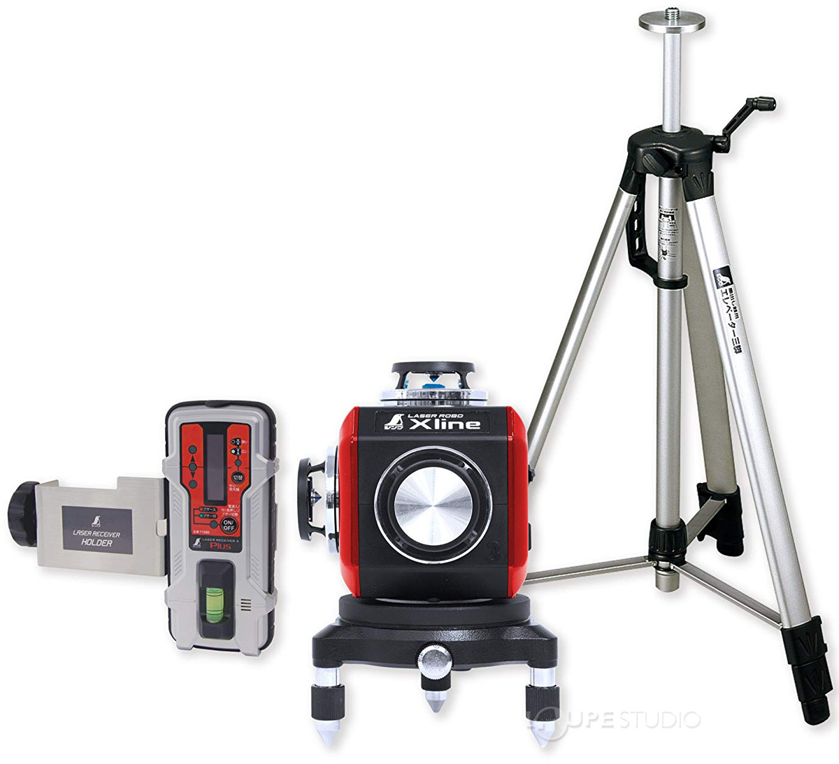 レーザーロボ X line レッド 受光器・三脚セット 