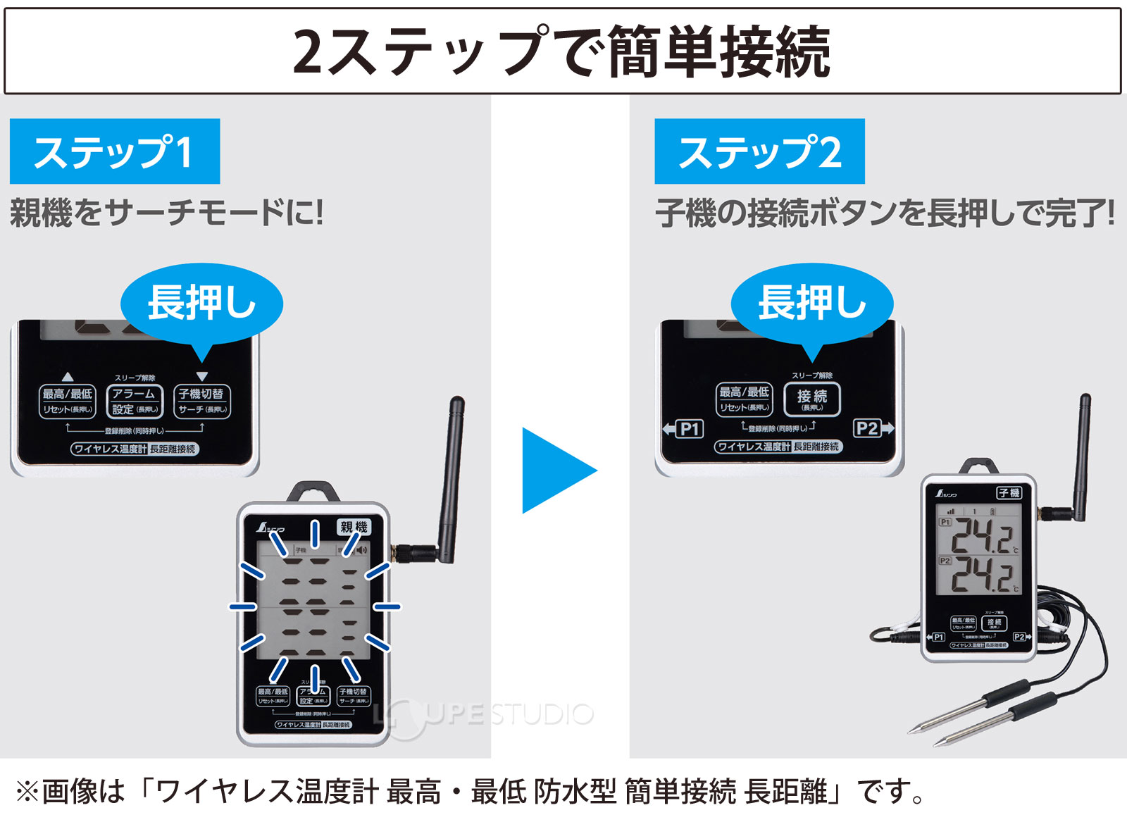 2ステップで簡単接続 