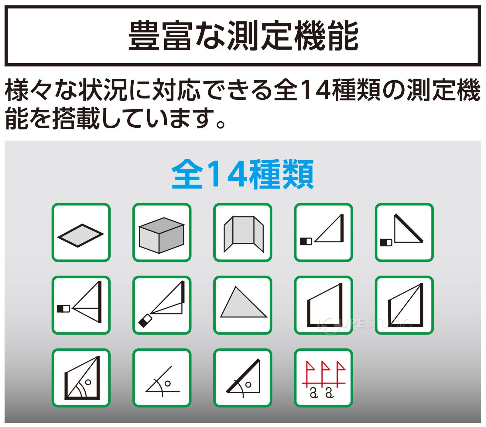 豊富な測定機能
