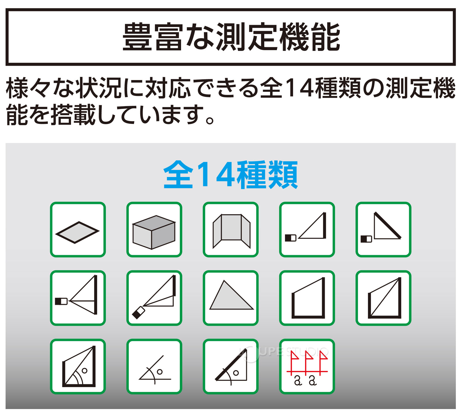 豊富な測定機能