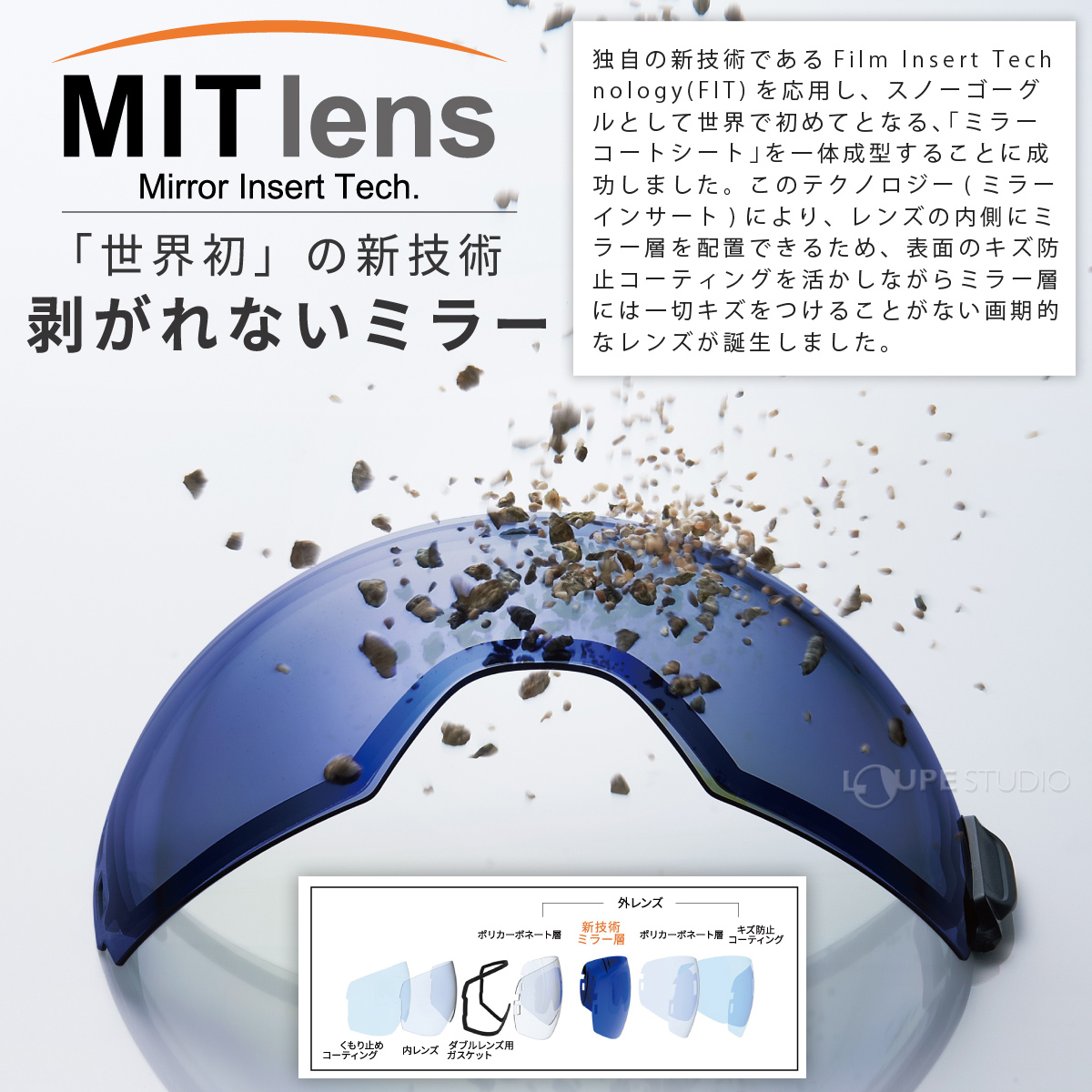 スノーゴーグル ROVO (ロヴォ)モデル 専用スペアレンズ 単品 MITミラー