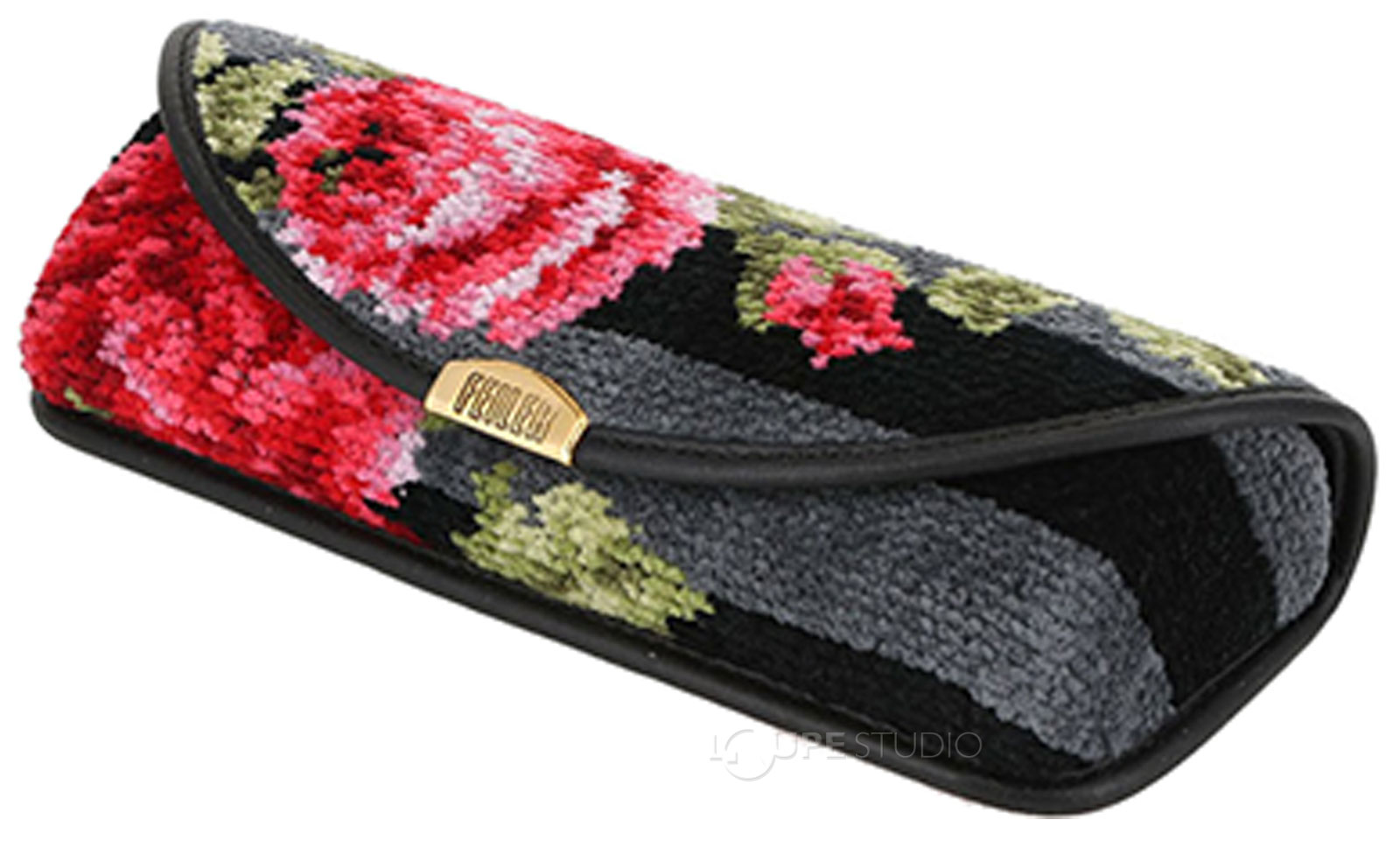 メガネケース フェイラー 眼鏡ケース 黒 花柄 バラ FEILER クリスマス