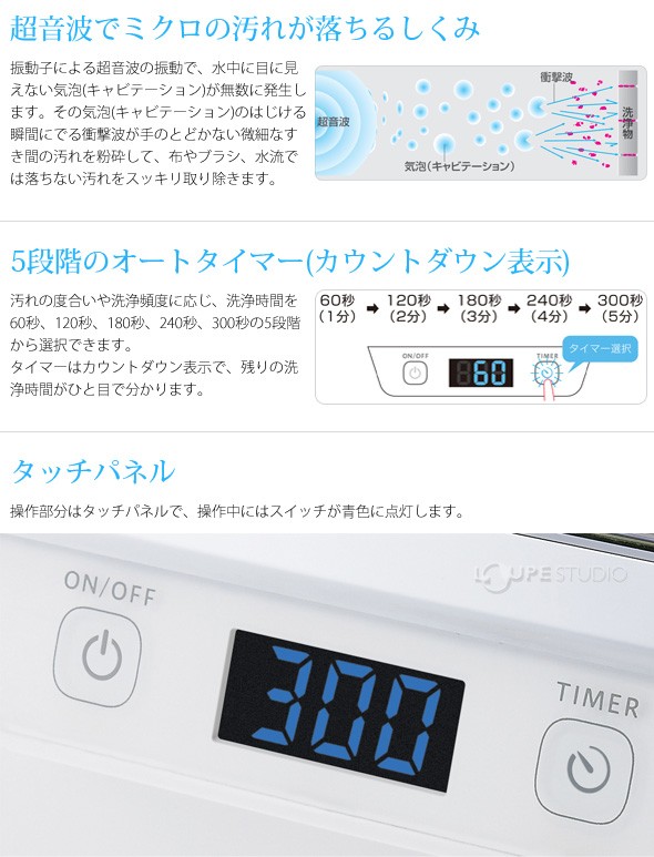 超音波でミクロの汚れが落ちるしくみ 