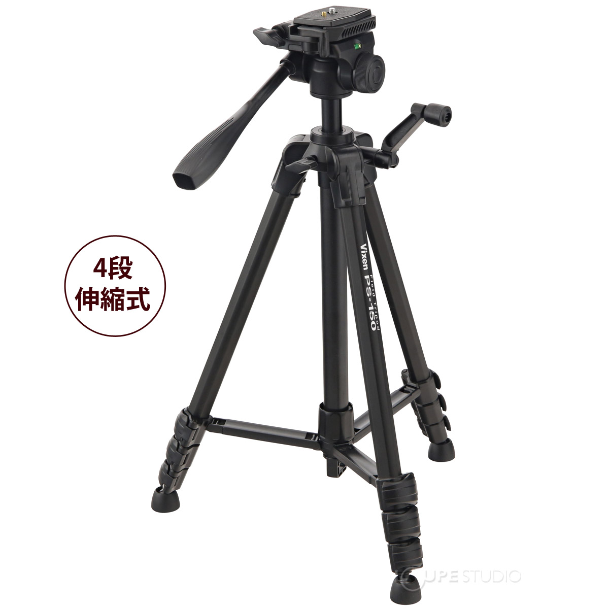 カメラ 三脚 コンパクト 4段伸縮式 軽量 水準器 水平 垂直 雲台 PS-150