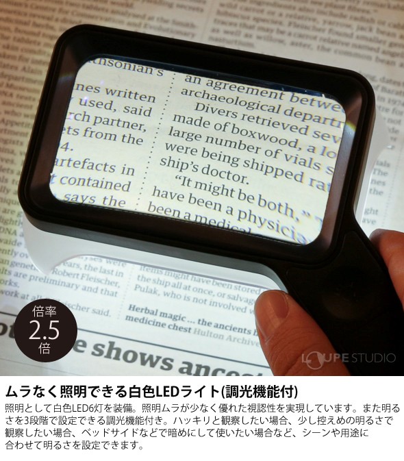 倍率(明視距離):約2.5倍