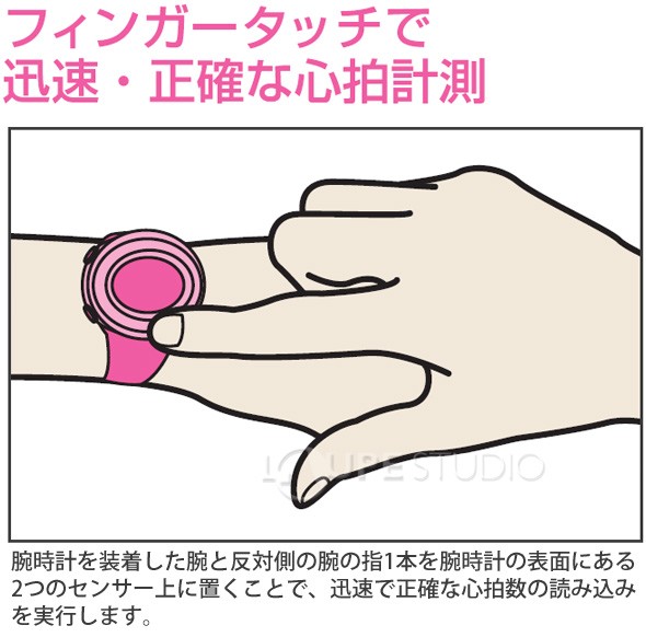 フィンガータッチで迅速・正確な心拍計測