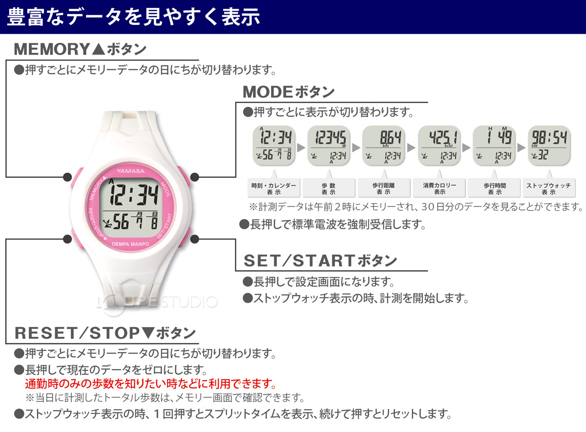 豊富なデータを見やすく表示 