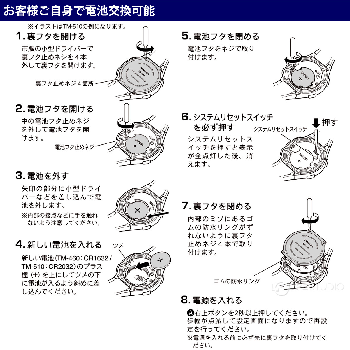 お客様ご自身で電池交換可能 