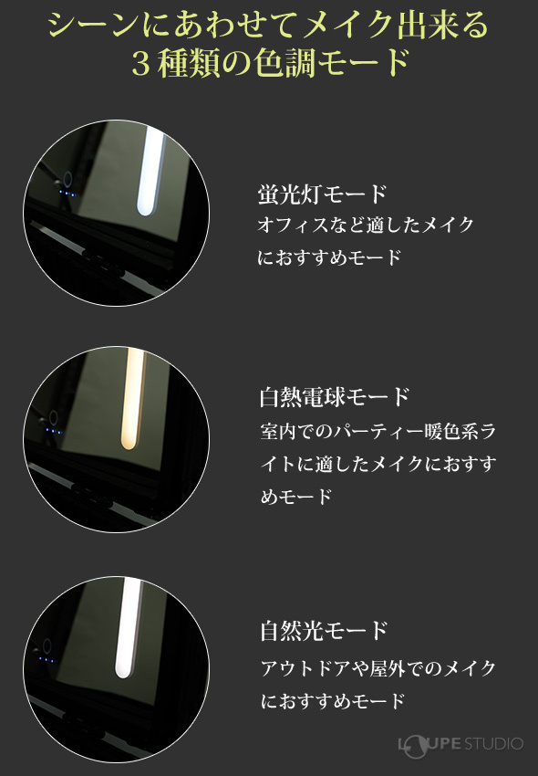 3種類の色調モード 