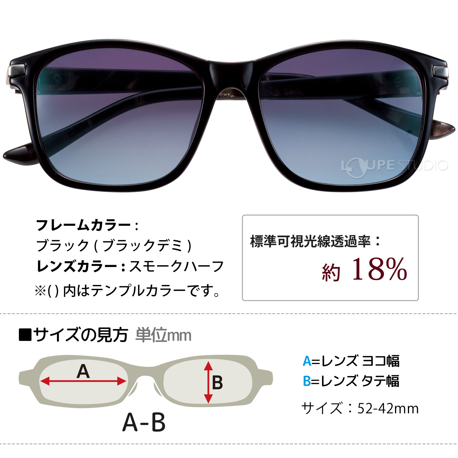 ブラック/スモークハーフ