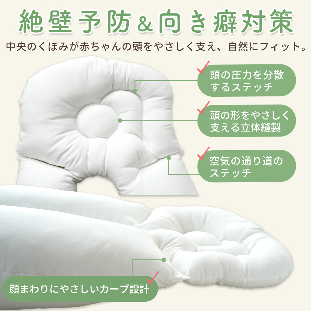 抱き枕 ベビー まくら 絶壁防止 ハグピロー 新生児 赤ちゃん ボディ 向き癖 頭の形 頭変形対策 アニマル かわいい 綿100% 洗える bebenuvoの画像