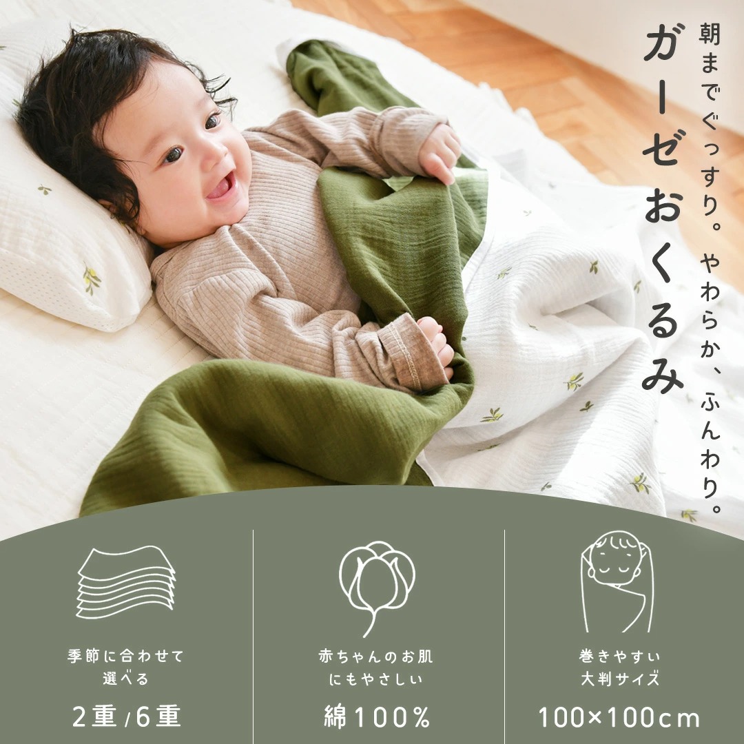 おくるみ ガーゼ 退院 夏用 新生児 ガーゼケ...の詳細画像1