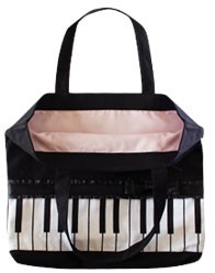 タグ付き新品 レッスンバッグ  デニムトートバッグ  2024春夏新作  ピアノ 鍵盤柄 ピアノ レッスンバッグ オリジナルラッピング承ります