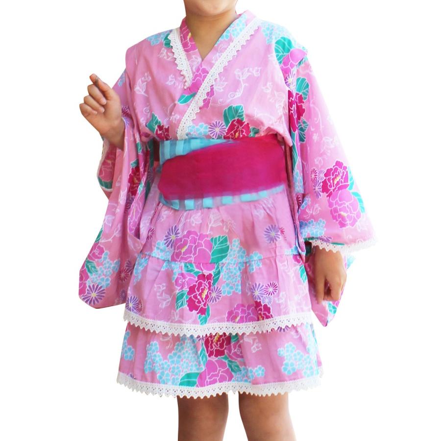 SALE 小さいサイズ 90cm 100cm 浴衣 子供 ドレス 4点セット 女の子 キッズ 送料無料|loveberrysmarket|09