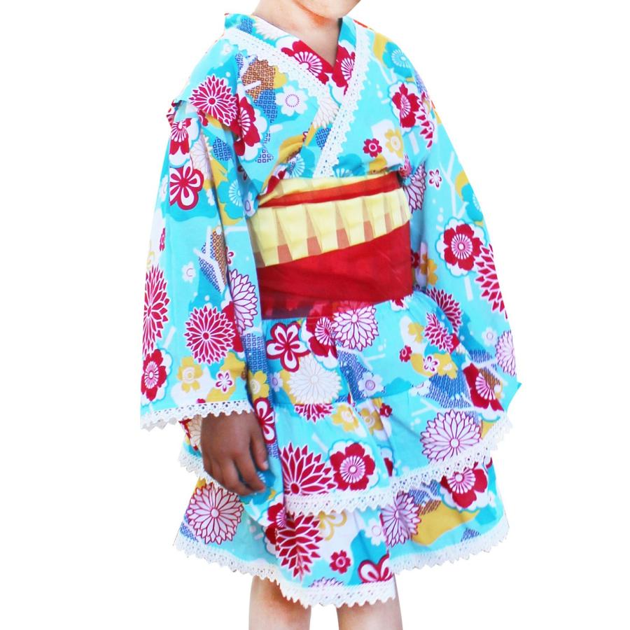 SALE 小さいサイズ 90cm 100cm 浴衣 子供 ドレス 4点セット 女の子 キッズ 送料無料|loveberrysmarket|10