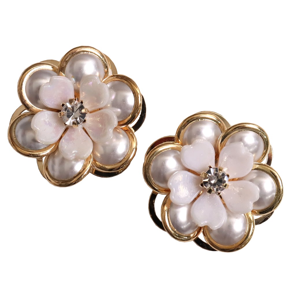 ボタンカバー カフス レディース アクセサリーパーツ 2個セット お花