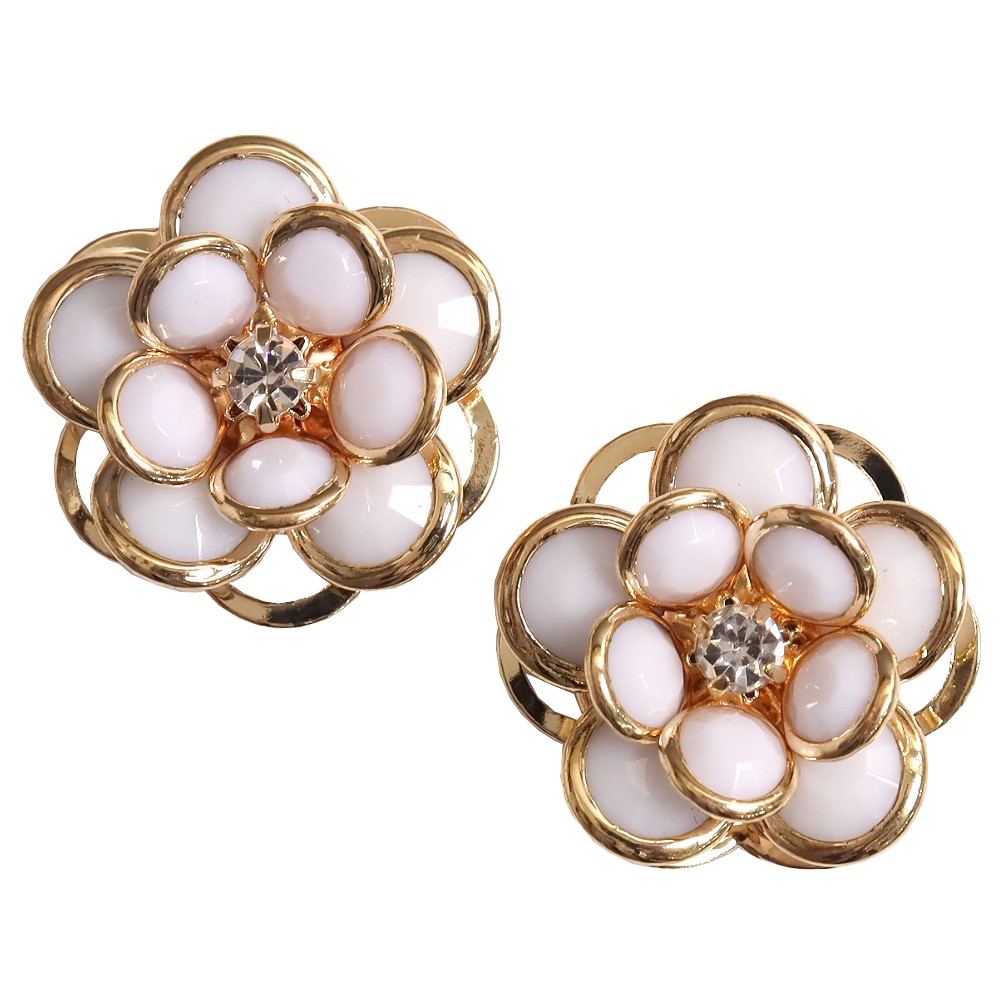 ボタンカバー カフス レディース アクセサリーパーツ 2個セット お花
