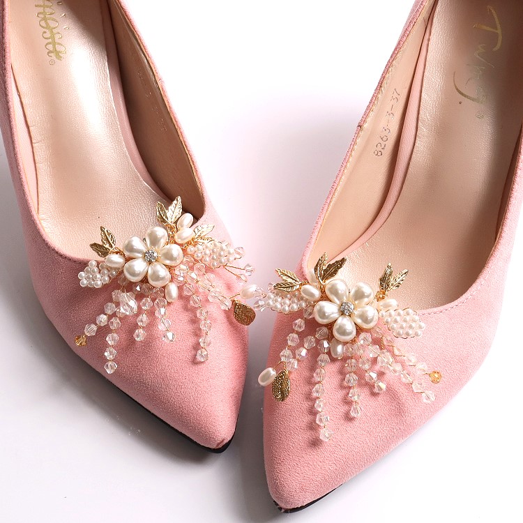 シューズクリップ パンプス コサージュ 装飾 結婚式 アクセサリー 靴