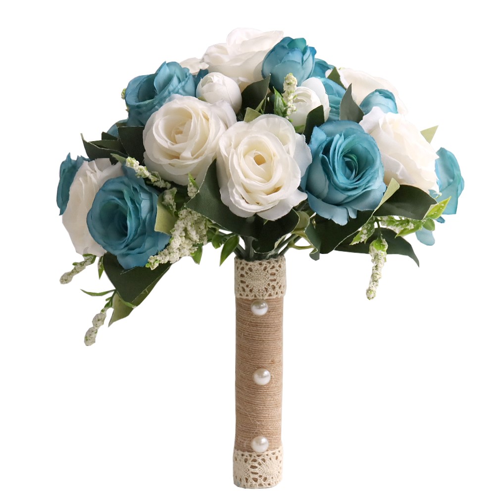 ブーケ 花束 造花 結婚式 フォトウエディング パールビーズ付き レース
