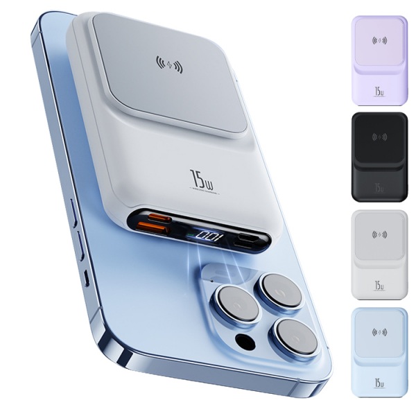 モバイルバッテリー ワイヤレス充電 magsafe 小型 大容量 モバイルバッテリー ワイヤレス充電 magsafe 小型 大容量