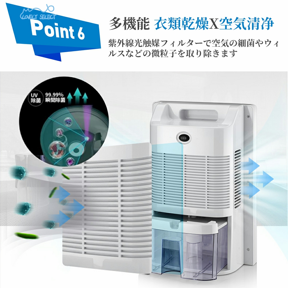 除湿機 衣類乾燥 静音 家庭用 コンプレッサー式 空気清浄機 電気代安い