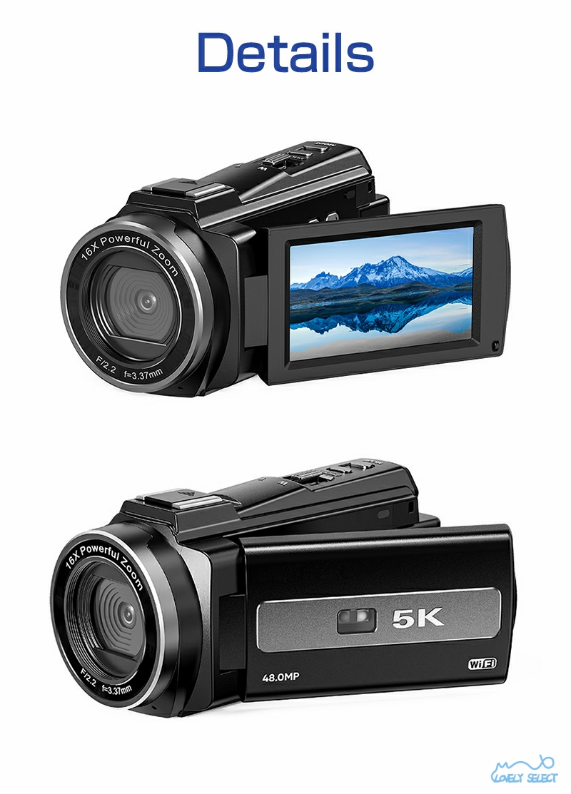 ビデオカメラ 2.7K 4K 5K 4800万画素 小型 DVビデオカメラ 日本製 