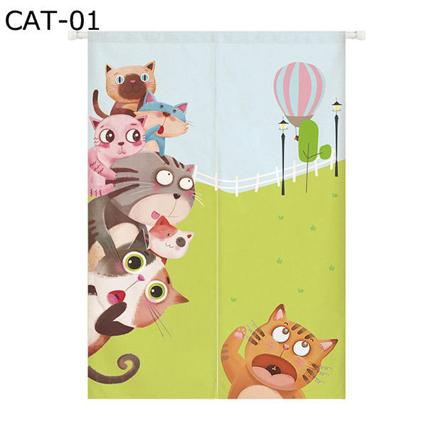 半額品 猫柄のれん 可愛い ドア用網戸 暖簾 目隠し 仕切り 遮光断熱 突っ張り式 棒つき 部屋模様替え 装飾 100cm丈 130cm丈 玄関 値引 Turningheadskennel Com