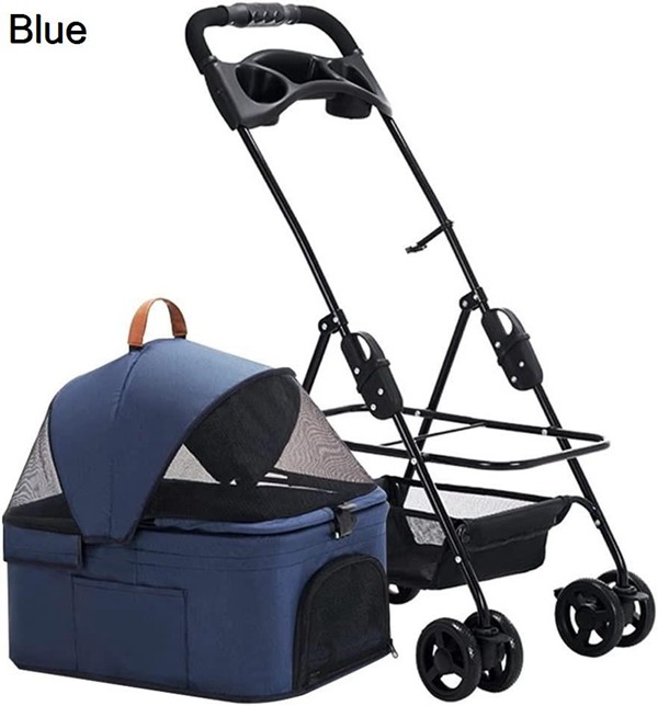 ペットカート 犬 カート いぬ用 バギー 4輪バギー 猫 リュック ペットカート ジッパーレスエントリー猫用ベビーカー360°ホイール : ペットカート