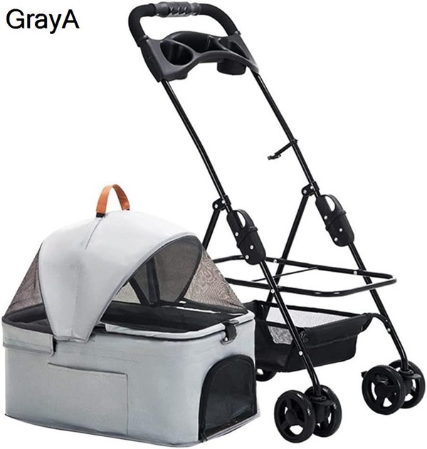 ペットカート 犬 カート いぬ用 バギー 4輪バギー 猫 リュック ペットカート ジッパーレスエントリー猫用ベビーカー360°ホイール : ペットカート