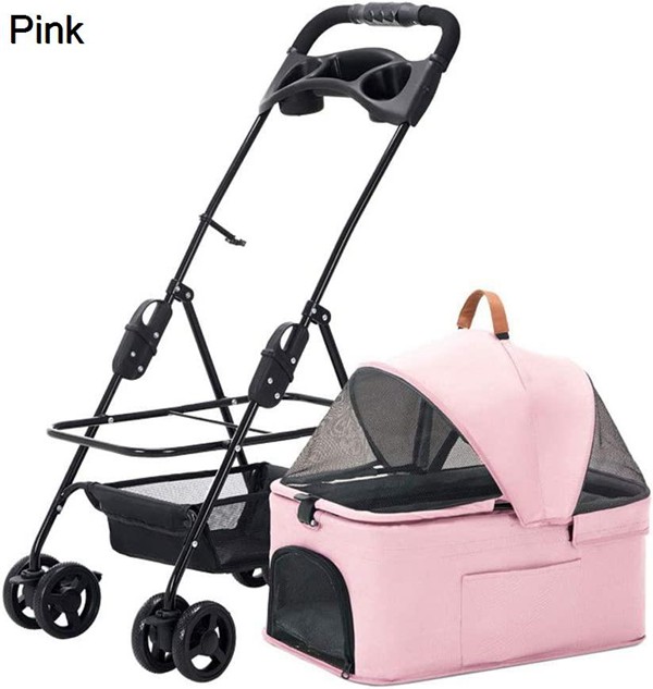 ペットカート 犬 カート いぬ用 バギー 4輪バギー 猫 リュック ペットカート ジッパーレスエントリー猫用ベビーカー360°ホイール : ペットカート