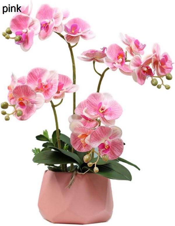 販売買蔵 造花と花瓶 リアルな胡蝶蘭美しい玄関花瓶人工植物人工盆栽鉢植えの花 あらゆる空間に