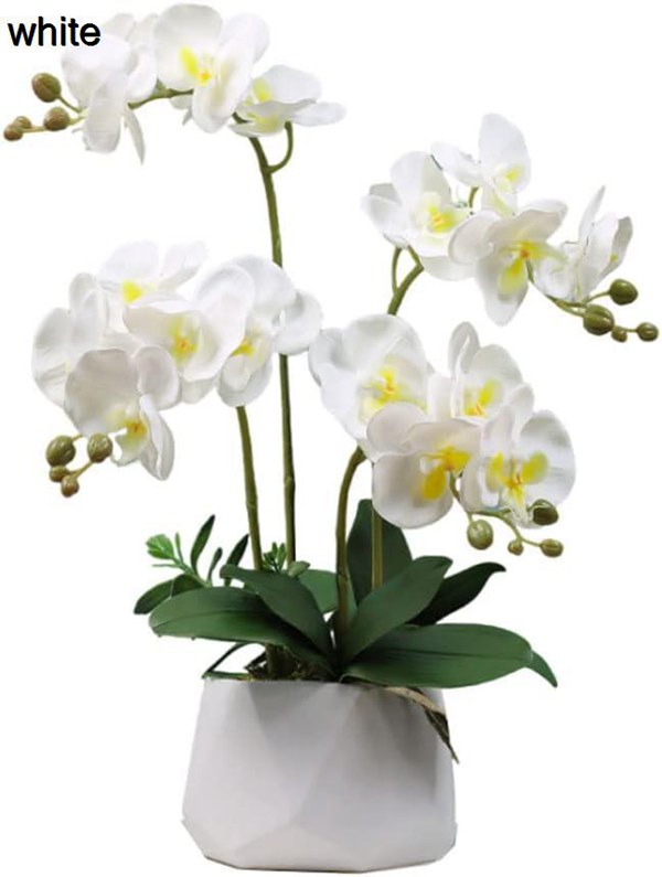 販売買蔵 造花と花瓶 リアルな胡蝶蘭美しい玄関花瓶人工植物人工盆栽鉢植えの花 あらゆる空間に