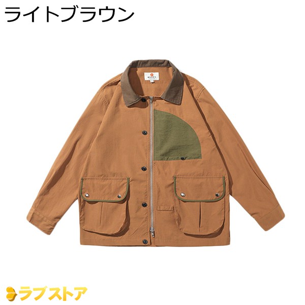 アウター メンズ ジャケット ジャンパー カジュアル ポケット付き カーゴジャケット 作業服 防風 防寒 春 ジップアップ ブルゾン 通勤