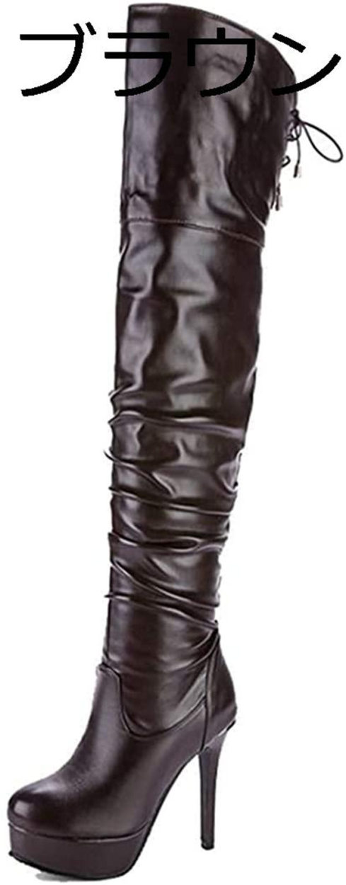 高級感 ニーハイブーツ ロングブーツ 12cmハイヒール厚底 サイハイブーツ 大きいサイズ ジョッキーブーツ バックレースアップ ピンヒール 奇跡の再販 Singhalsons In