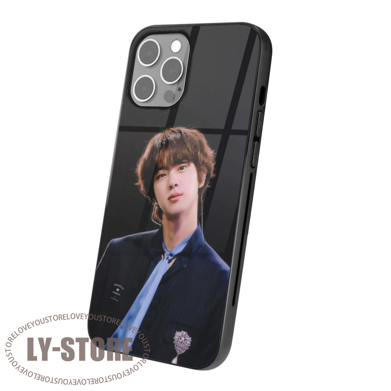 BTS 防弾少年団 JIN ジン iPhone用ケース ガラス TPU 多機種対応 12Promax iPhone13 11 携帯 ケース XR  ケース tpu 強化ガラス レンズ保護