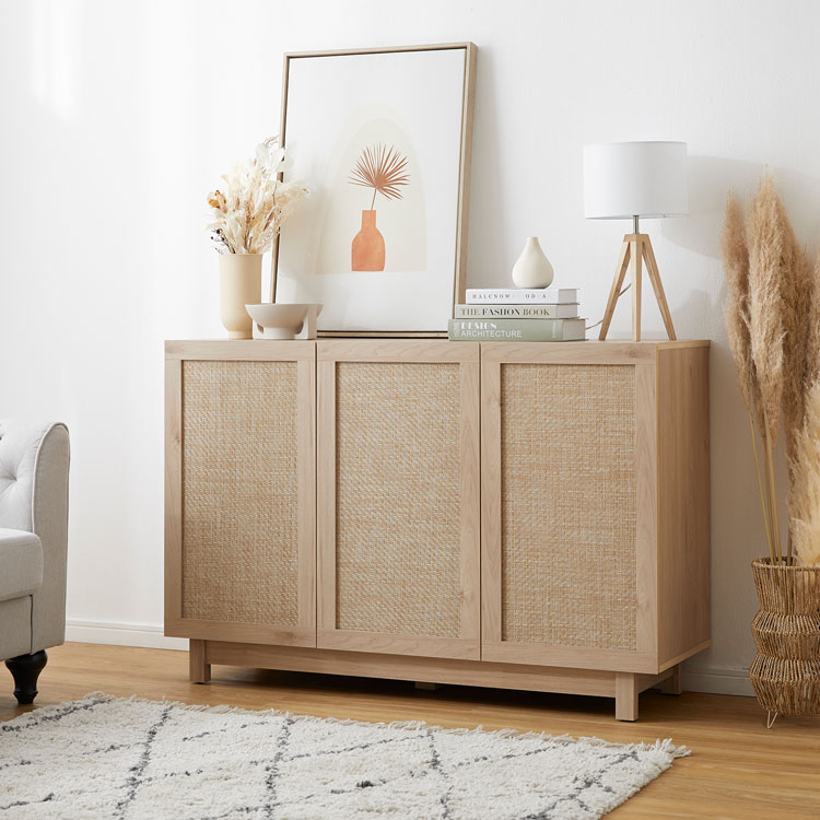 LOWYA（ロウヤ） 収納棚 チェスト 120cm 麻調 キャビネット サイド