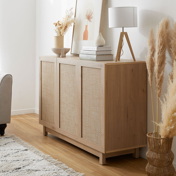 LOWYA（ロウヤ） 収納棚 チェスト 120cm 麻調 キャビネット サイド