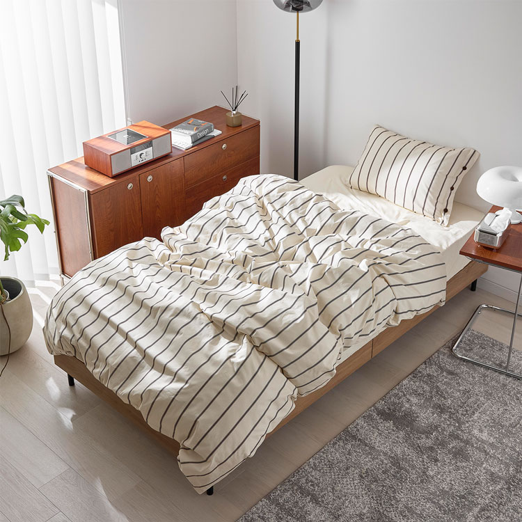 LOWYA（ロウヤ） 寝具カバー セット 2点セット ストライプ シングル 枕