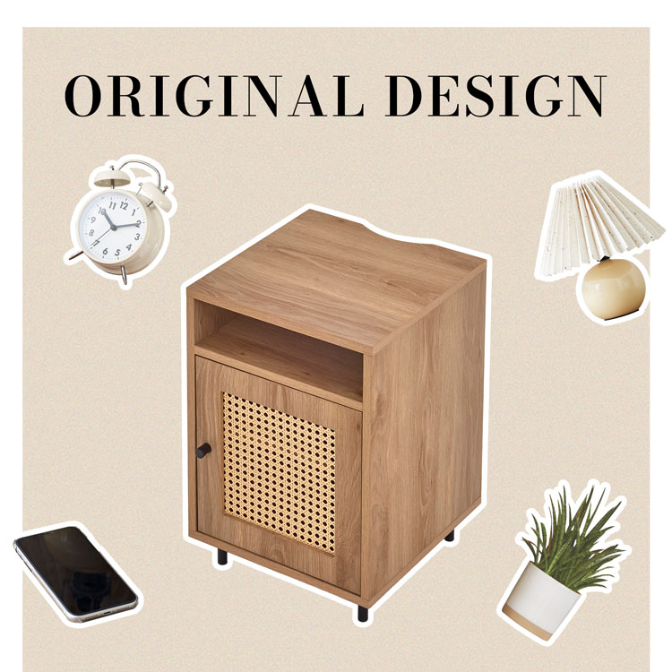 LOWYA（ロウヤ） サイドテーブル 35cm ラタン調 おしゃれ テーブル