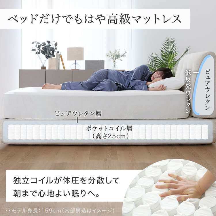 ベッド ベッドフレーム 圧縮梱包 すのこセット...の詳細画像4