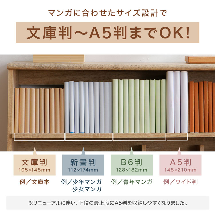 LOWYA（ロウヤ） 漫画 本棚 収納 90cm 漫画収納 上下セット マンガ収納