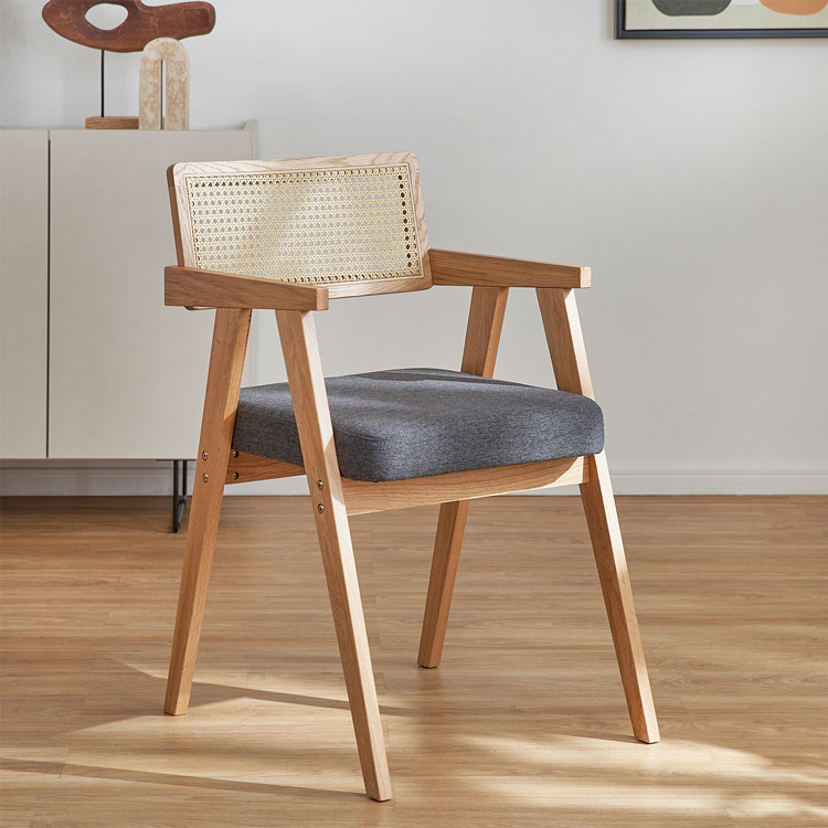 LOWYA（ロウヤ） ダイニングチェア 2脚セット ラタン調 木製 天然木