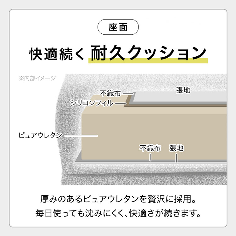 ソファ 収納付き カウチソファ 3人掛け 幅235 撥水加工 ソファベッド ダブルカウチ ローソファ ワイド サイドテーブル付き スツール オットマン グレー ベージュ | LOWYA | 15