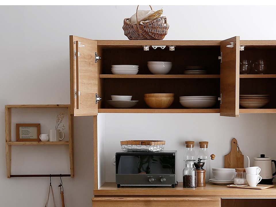 LOWYA 食器棚 おしゃれ 完成品 キッチン収納 120cm ダイニング