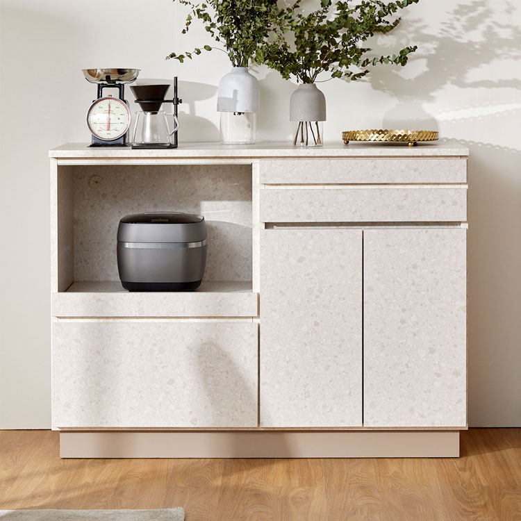 LOWYA（ロウヤ） 食器棚 日本製 おしゃれ ロータイプ キッチン