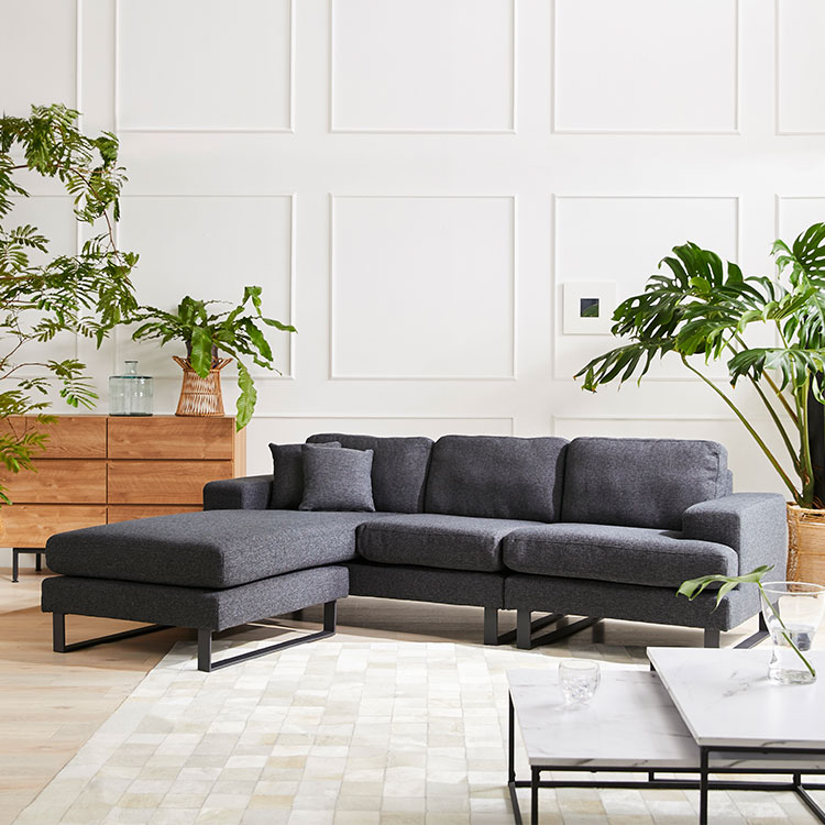 LOWYA（ロウヤ） ソファ ソファー 3人掛け おしゃれ L字 合皮 脚付き