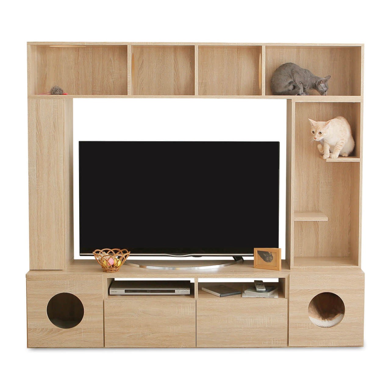 テレビ台 ハイタイプ 猫家具 AVラック 180cm 収納 壁面収納 キャットウォーク ペット タワー 猫 ねこ ネコ ロウヤ LOWYA