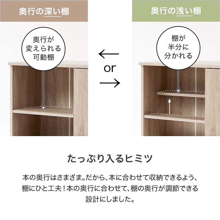 LOWYA（ロウヤ） 本棚 ワイド コミック収納 大容量 扉付き ラック 絵